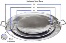 Load image into Gallery viewer, Wide Size Stainless Steel Heavy Duty Tikki Tawa Platter, 30&quot; Round, 3 MM Thick, Indian commercial kitchenware
