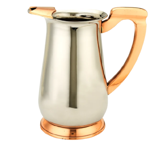 Stainless Steel Copper Handle Maharaja Jug Pitcher, 1.9 Liters, Two-Tone