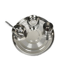 Charger l&#39;image dans la galerie, Silver Touch Thali Set, buy complete set online
