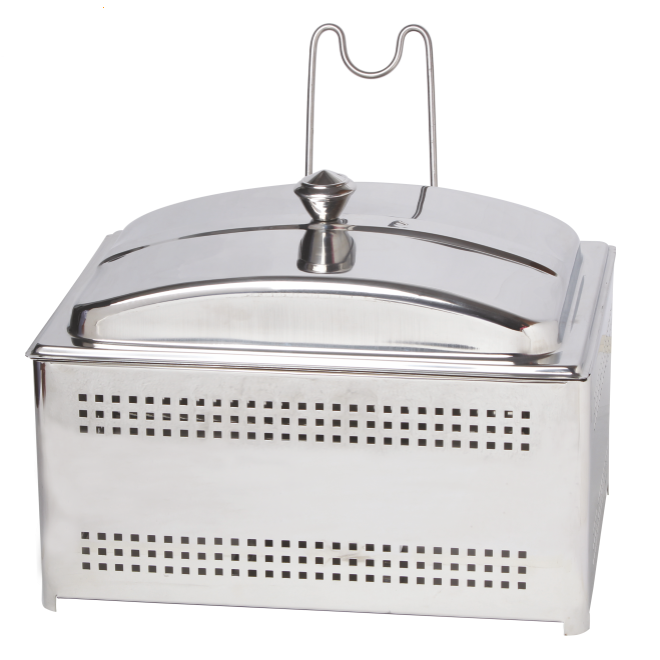 Stainless Steel Rectangle Lift-Top Chafer with Hanger - 7.5 Liters