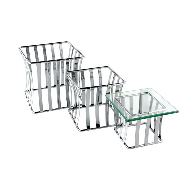 Stainless Buffet Riser Stainless Steel Square Shape Buffet Display Riser or Stand, 6