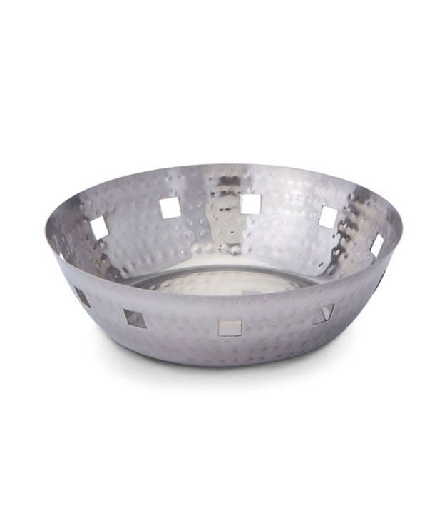 Stainless Steel Round Hammered Bread/Roti Basket - Small