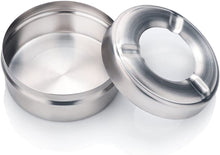 Charger l&#39;image dans la galerie, Stainless Steel Matt Finish Ashtray with Lid - 3 Holders
