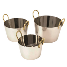 Load image into Gallery viewer, Stainless Steel Oval Serving Bowl comes with Double Sided Brass Handle #1, 500 ML
