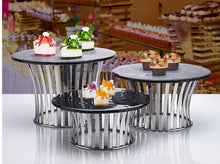 Charger l&#39;image dans la galerie, Steel Round Buffet Display Riser for Catering Services, 9.75&quot; x 9.75&quot;
