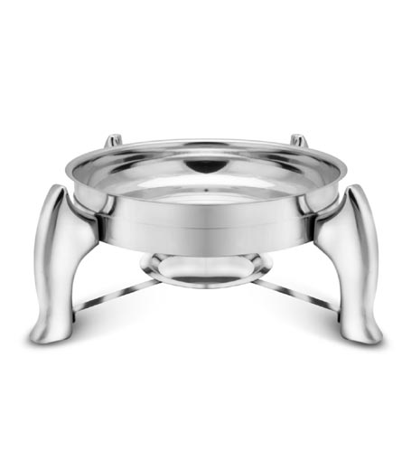 Stainless Steel Round Counter Dish with Stand for Buffet - 16.5