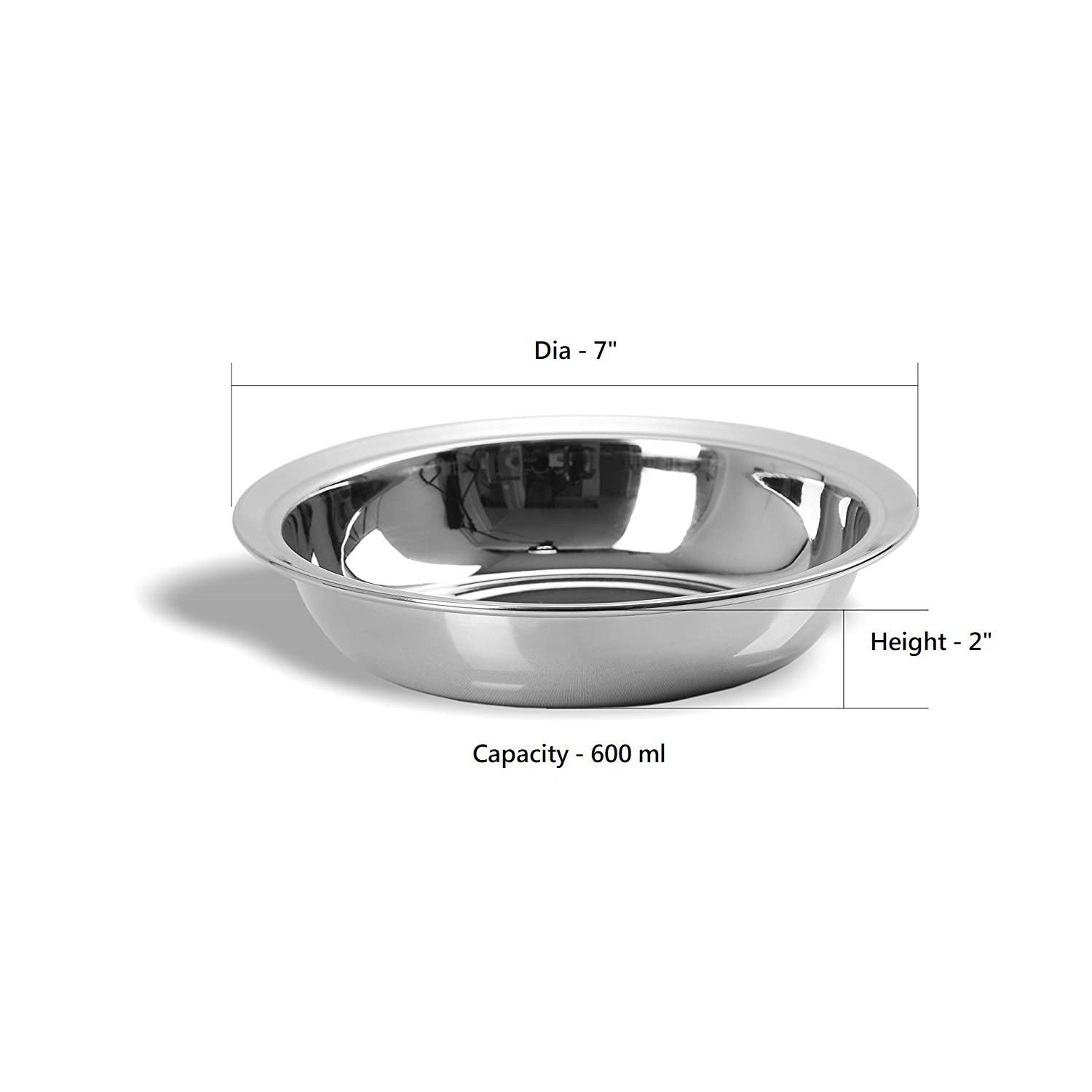 18 Gauge Stainless Steel Serving Curry Dish 4 590 ML 7 Round JS Hotelware