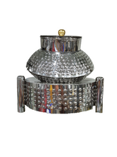 Load image into Gallery viewer, Stainless Steel Dotted Design Pani-Puri Matka wtih Base Stand, Buffet Display, 10 Liters
