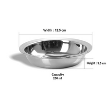 Load image into Gallery viewer, Stainless Steel Round Entree Dish or Curry Bowl #1 - 250 ml
