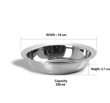 Load image into Gallery viewer, Stainless Steel 18 Gauge Round Entree Dish or Curry Bowl #2, 350 ml, 5.5&quot;
