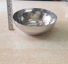 Load image into Gallery viewer, Stainless Steel Hammered Round Serving Bowl, 6&quot; Diameter, 500 ml
