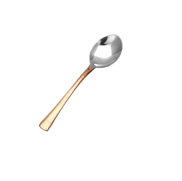 Stainless Steel Copper Hammered Tea Spoon, Two Tone, (Price of 1 Dozen)