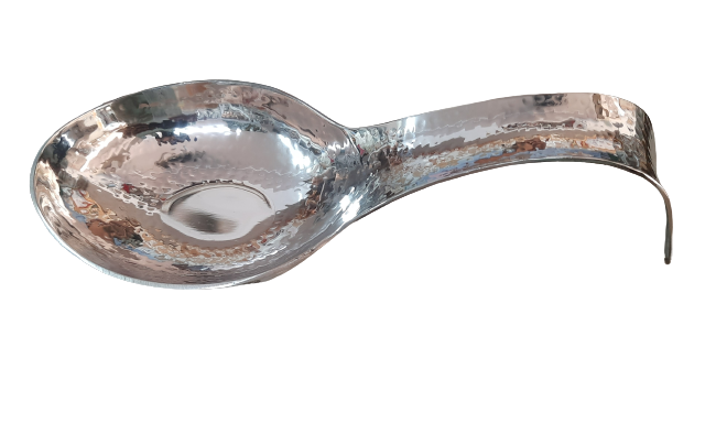Rectangular Spoon Steel Hammered Stainless Steel Buffet Spoon Rest, L10