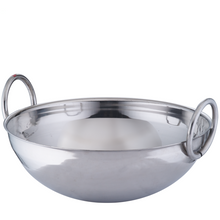 Charger l&#39;image dans la galerie, Stainless Steel Kadhai or Kadai Wok, 14&quot;, 6L, 3 MM Thickness
