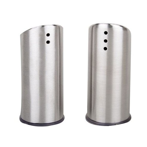 Premium Stainless Steel Matt Finish Salt and Pepper Shaker Set, Lipstick Design