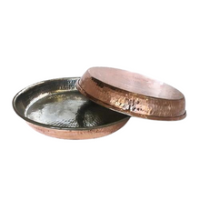 Load image into Gallery viewer, Copper Hand made Mahi Tawa for Cooking purpose, 16&quot; Round, kalai coated
