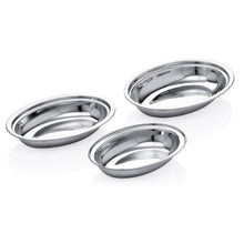 Load image into Gallery viewer, Stainless Steel Oval Shape Gravy Dish Serving Set of 3 - 350 ml, 600 ml &amp; 750 ml
