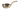 Hammered Deep Oval Egg Shape Serving Pan #2, Stainless Steel, Brass Handle