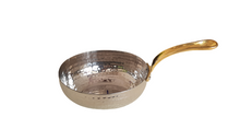 Charger l&#39;image dans la galerie, Stainless Steel Hammered Oval serving Pan, Comes with Brass Handle, Tableware
