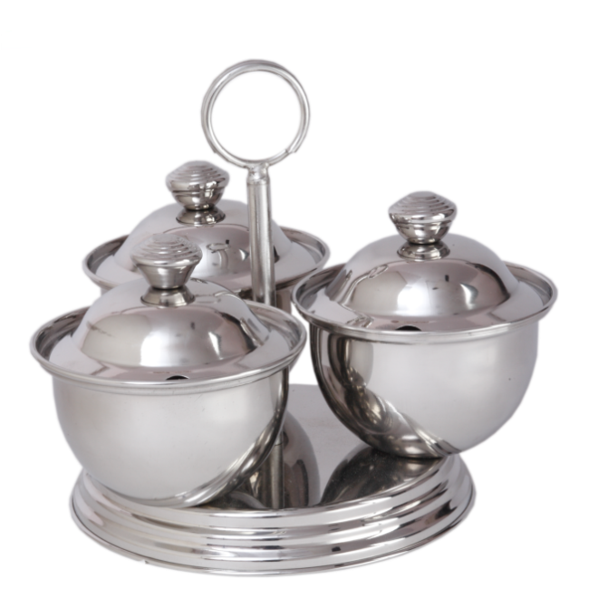 Stainless Steel 3 in 1 Pickle Pot with Lid, 3 Pots with Spoons
