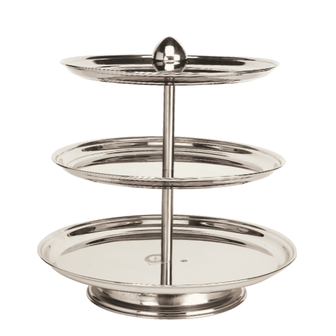 VonShef 3-Tier Cake Stand Stainless Steel