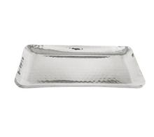 Load image into Gallery viewer, Stainless Steel Hammered Rectangle Shape Serving Platter, 5&quot; x 10&quot;
