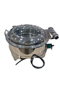 Load image into Gallery viewer, Electric Stainless Steel Round Hydraulic Chafing Dish, 5 Liters, Buffet Supply, Inbuilt Regulator, Glass Lid

