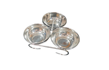 Load image into Gallery viewer, Stainless Steel Triangle Shape Pickle Set, Bridge Design, 3 Bowls
