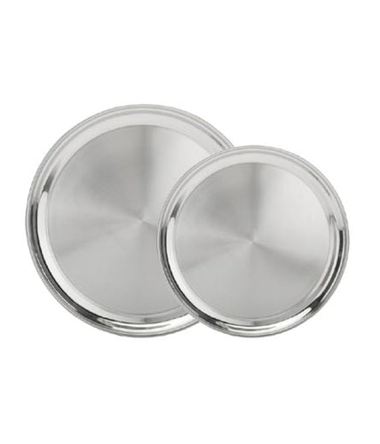 Stainless Steel Matt Finish Salver Tray for Serving, 13.5