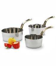 Load image into Gallery viewer, Stainless Steel Serving Sauce Pan with Brass Handle #1 - 350 ml
