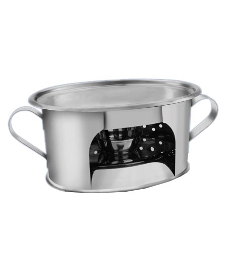 Stainless Steel Oval Snack Warmer with Serving Tray