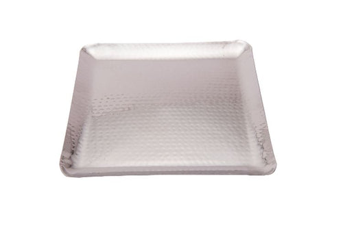 Stainless Steel Hammered Mini Square Serving Platter, 4