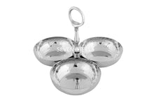 Charger l&#39;image dans la galerie, Stainless Steel Hammered Pickle Set or Mukhwas Tray with 3 Compartments
