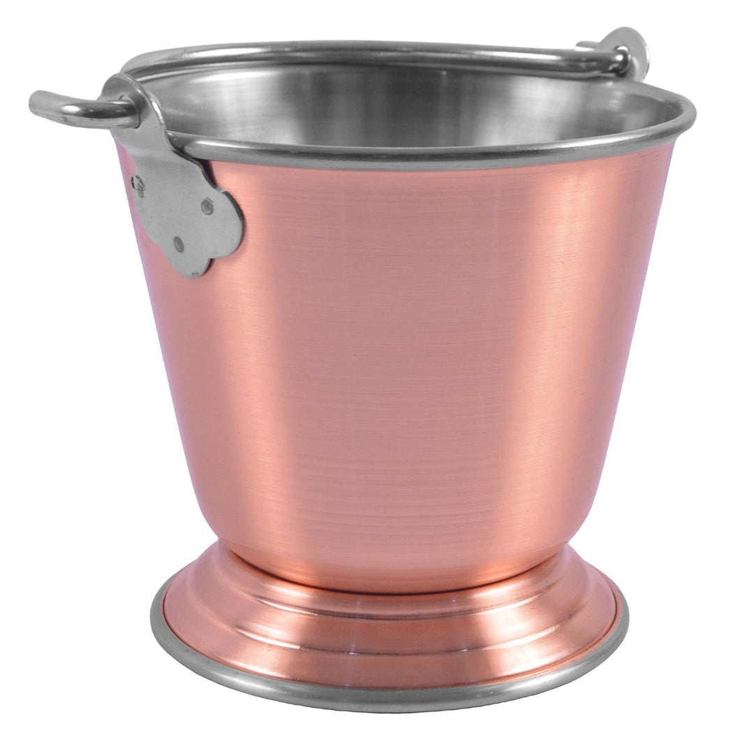 Copper Coating Serving Bucket or Balti #1, Smooth Finish, 450 ml, Stainless Steel, 4.25