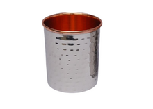 Charger l&#39;image dans la galerie, Stainless Steel Copper Hammered Glass/Tumbler, 250 ML, D/W
