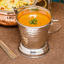 Load image into Gallery viewer, Stainless Steel Hammered Double Wall Balti/Bucket Serving Set, 300 ML &amp; 400 ML
