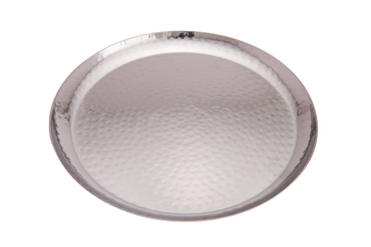Stainless Steel Hammered Round Dinner Plate, 10
