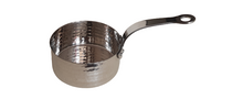 Load image into Gallery viewer, Hammered Stainless Steel Serving Sauce Pan #1, 500 ML, Steel Handle, 4.25&quot;
