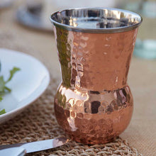 Load image into Gallery viewer, Copper Stainless Steel Hammered Mughlai Glass - 350 ML, Double Wall
